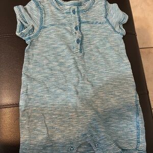 BABY GAP Baby Blue and White Striped one piece
